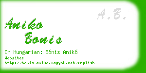 aniko bonis business card
